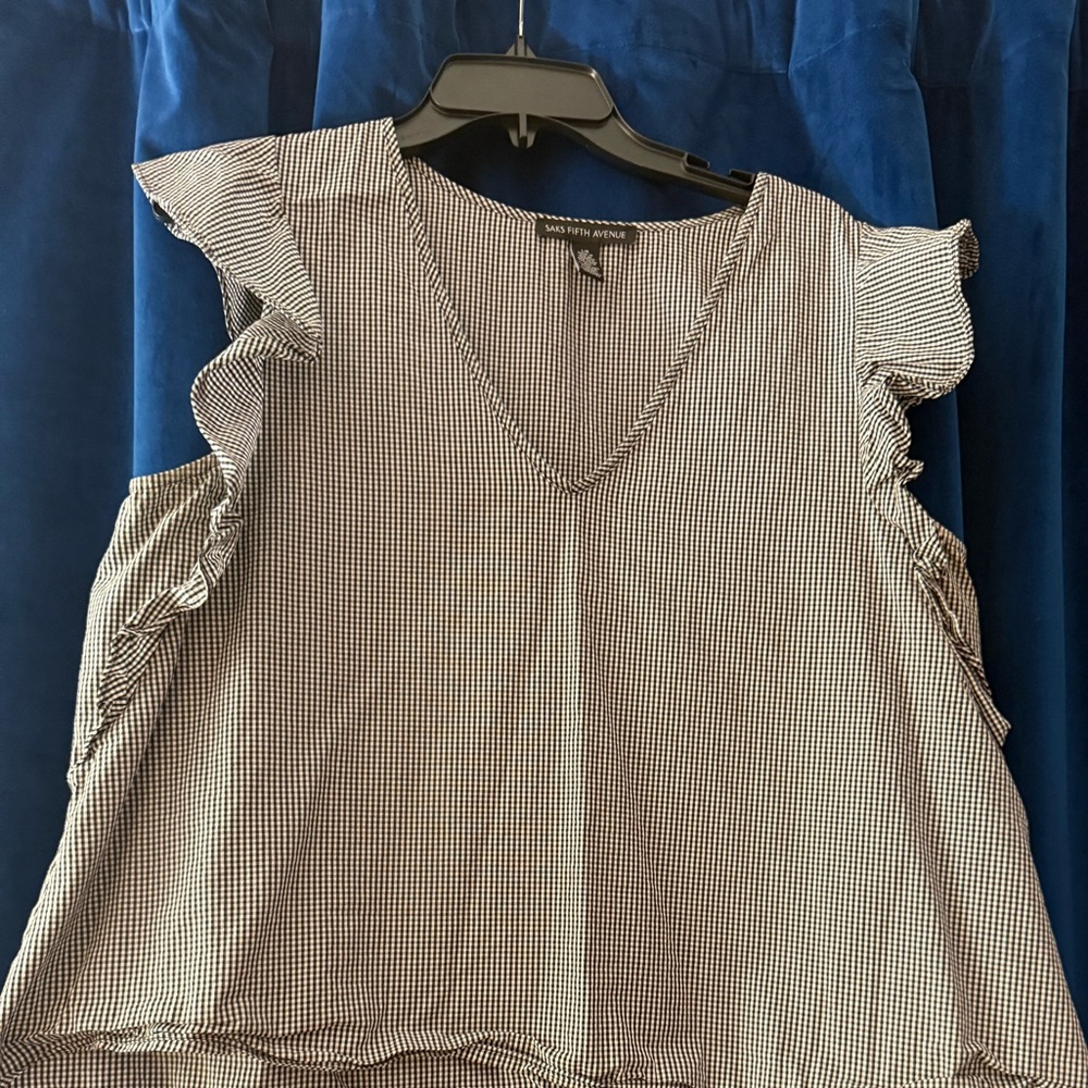 Saks Fifth Avenue Tan Ruffled Relaxed Blouse